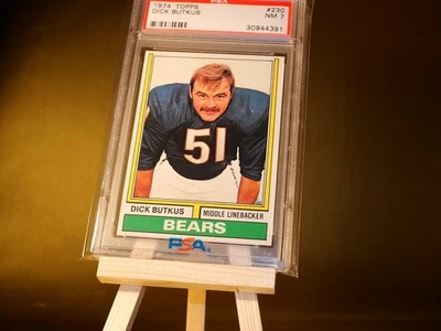 1974 Topps Dick Butkus # 230 Chicago Bears PSA quase em perfeito estado quase perfeito 7 - Imagem 1 de 2
