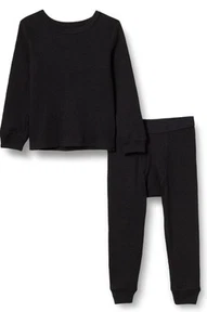 Unisex Essentials Thermal Underwear 4T Black Waffle Knit Long Johns - Picture 1 of 2