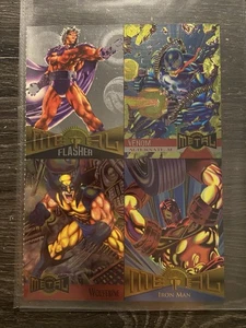 1995 Fleer Marvel Metal Inaugural Edition 4-Card Uncut Promo Sheet - Bild 1 von 2