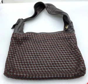 Pritzi geflochtene Schultertasche Kunstleder braun Retro klassisch Boho Chic zeitlos - Bild 1 von 6