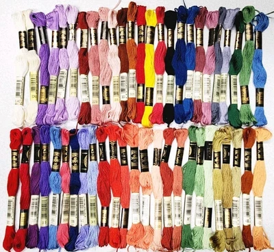 50 DMC 25 Embroidery Floss Lot of 50 Different Colors White thru 402 FULL Skeins - Image 1 of 4