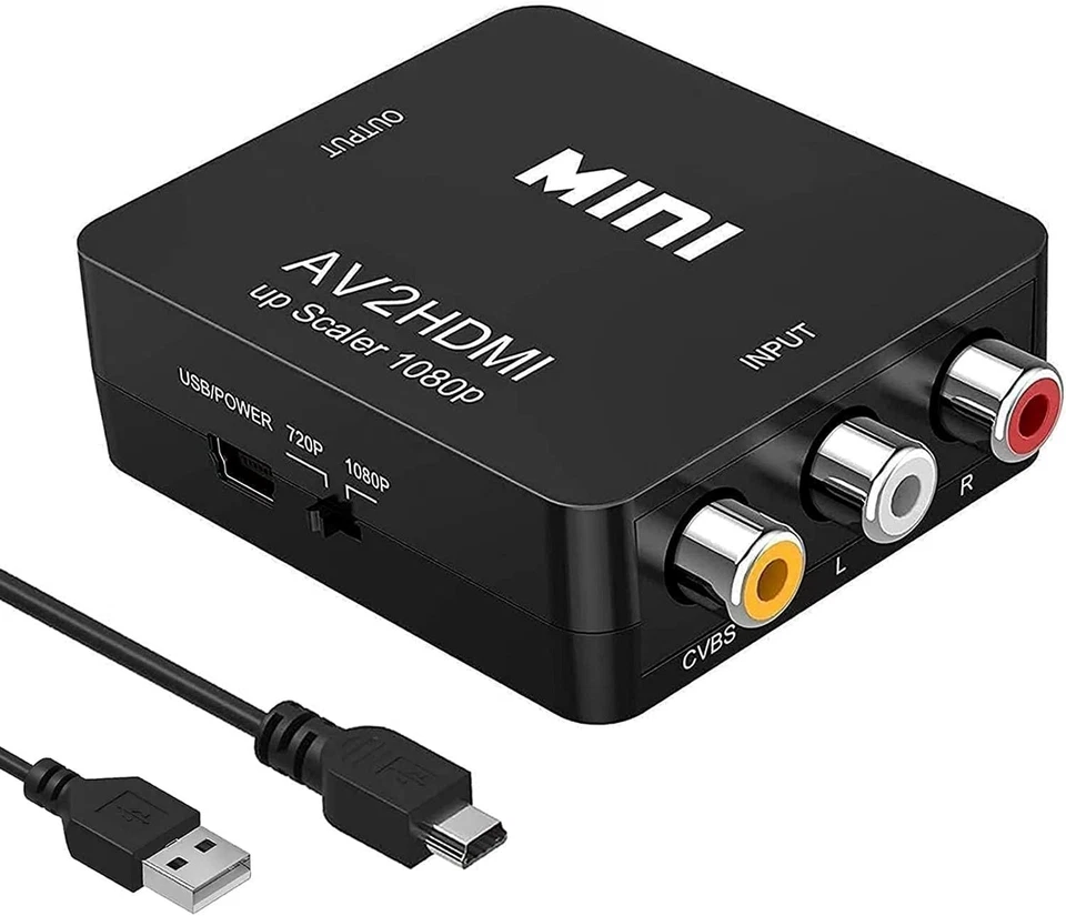 Adaptador convertidor RCA a HDMI AV 1080P para TV audio video compuesto CVBS AV2HDMI Foto 1 de 4