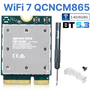 QCNCM865 Wi-Fi 7 M.2 Key E Card Tri-Band 6GHz + Adattatore Bluetooth 5.4 802.11be - Foto 1 di 6