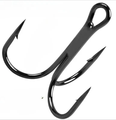 100PCS Treble Hooks Triple Fishing Sharp Hooks for Freshwater Saltwater 6# - Image 1 of 4