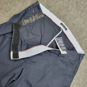 Tommy Hilfiger Pants Mens 38x32 Blue Chino Performance Closure Golf Nerd Money - Picture 1 of 13