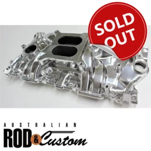 SBC Aluminium Intake Manifold Dual Plane Square Bore 283 327 350 Polished Finish - Foto 1 di 5