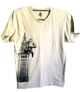 King Kong On Terminal Tower Cleveland Ohio T Shirt S Tan American Apparel USA - Picture 1 of 11