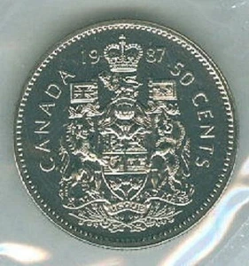 1987-PL Proof-Like Half Dollar 50 Fifty Cent '87 Canada-Canadian BU Coin - Picture 1 of 2