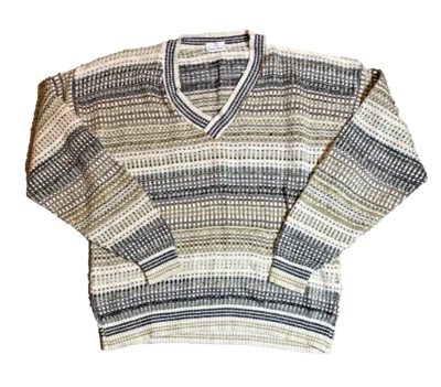 Suéter Neiman Marcus Para Hombres Cuello en V De Colección Tejido Geométrico Grande Foto 1 de 4