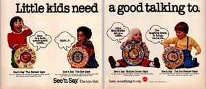 PRINT AD 1981 Mattel See'n Say Little Kids Need a Good Talking To 2pg 7x16 - Picture 1 of 3