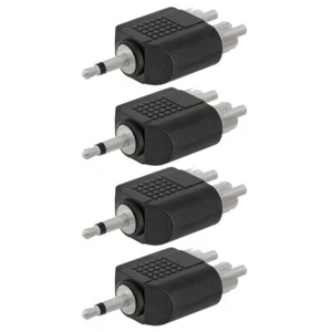 4x 3.5mm Mono Male to Dual RCA Male Y Splitter Audio Adapter Connector Converter - Picture 1 of 2