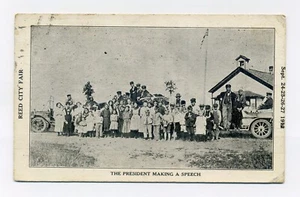 Reed City MI, Reed City Fair, multitud, autos, postal de 1912, condado de Osceola - Imagen 1 de 5