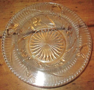 Vintage Jeannette Clear Glass Iris and Herringbone Butter Dish - No Lid - Picture 1 of 2