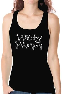 CAMISETA SIN MANGAS MUJER BRUJA BLING TODO ESTRÁS - Imagen 1 de 2
