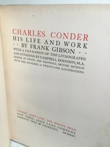 Charles Conder His Life and Work 1st Edition 1914 by Frank Gibson - Picture 1 of 10