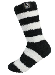 Collingwood Magpies Official AFL Team Logo Adult & Youth Comfy Winter Bed Socks - Picture 1 of 3