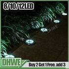 Solar In Ground Lights Outdoor Buried Lamp Disk 8/10/12LED Lawn Pathway Garden