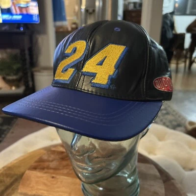 Gorra Jeff Gordon de cuero con tirantes Dupont Competidores Ver NASCAR Carreras De colección Foto 1 de 4