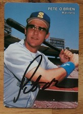 AUTOGRAPHED - Pete O'Brien Mother's Cookies #8 Seattle Mariners 1992 