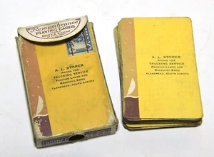 VINTAGE ADVERTISING PLAYING CARDS FLANDREAU SOUTH DAKOTA A.L. STORER TRUCKING - Picture 1 of 4