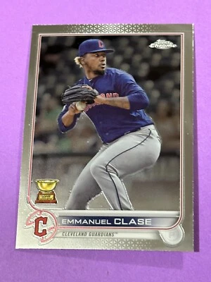 2022 Topps Chrome Sonic Emmanuel Clase “Gold Cup” #130 Cleveland Guardians (L) - Image 1 of 2