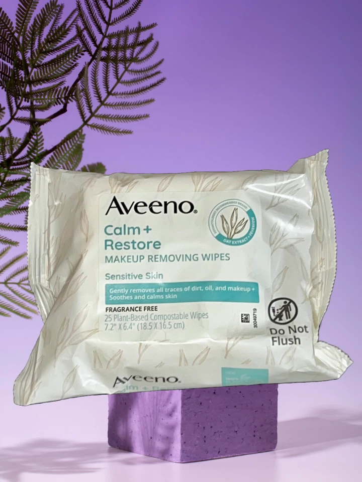 Toallitas desmaquillantes Aveeno Calm + Restaurar - 25 unidades Foto 1 de 1