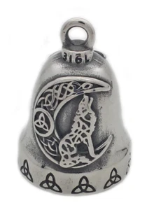 Stainless Steel Motorcycle Wolf Gremlin Ride Bell 2-Sided 38 - Picture 1 of 2