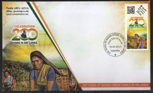 Sri Lanka 2024 - Indian Origin Tamils 200 Years, Comm. Cover, tea, plantation - Picture 1 of 1