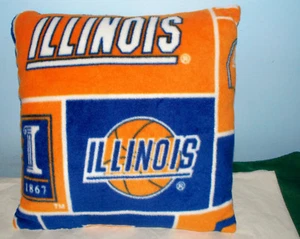 NEU UNIVERSITY OF ILLINOIS FLEECE KISSEN BIG TEN FIGHTING ILLINI ORANGE BLAU - Bild 1 von 1