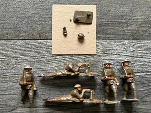 Vintage Lincoln Logs Toy Soldier Lead Figure 5pc Lot Estate Sale Find - Picture 1 of 12