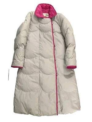 Chaqueta gabardina vintage Sears Down Puffer para mujer 12 gris rosa usada en excelente estado de colección con cinturón Foto 1 de 4
