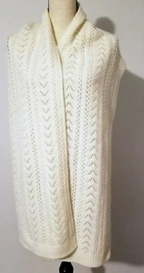 SCIARPA DONNA NAUTICA MISTO LANA MAGLIA AVORIO 11 X 74" NUOVA SENZA ETICHETTE - Foto 1 di 3