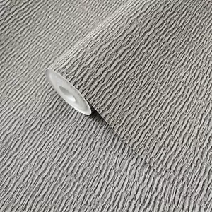 Gray faux rattan look braid Lloyd Loom Weave pattern textured modern wallpaper - Picture 1 of 12