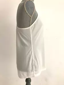 Athleta White Tank Top, Size Small, Sheer Summer Breezy, Hip Length - Picture 1 of 4