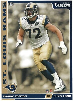  PEGATINA CHRIS LONG FATHEAD TRADEABLES ST LOUIS RAMS VIRGINIA CAVALIERS 2008 R20 Foto 1 de 4