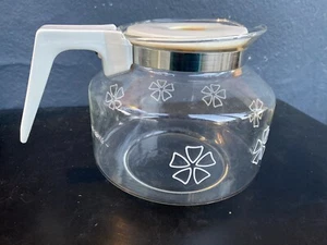 Mr Coffee 10 Cup Replacement Glass Carafe Pot White Handle Lid VTG Retro - Picture 1 of 4