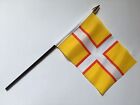 DORSET COUNTY BRITISH PACK OF 12 SMALL HAND FLAGS flag 6&quot;x4&quot; with 10&quot; pole