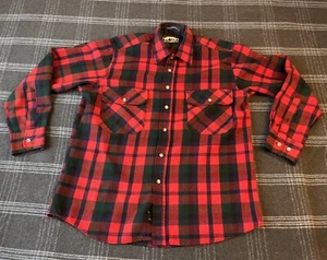 GFC Trading Co Men's Flannel Shirt Size Large Plaid Red Button Up - Picture 1 of 13