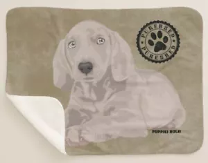 Manta de lana sherpa marrón sherpa de raza pura perro Puppies Rule Weimaraner - Imagen 1 de 3