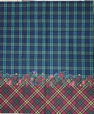 Tela bordada con borde de tartán Daisy Kingdom, 1 yarda Foto 1 de 3