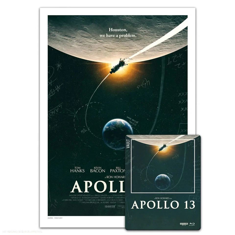 Apollo 13 4K Steelbook Film Vault Collection(U.K IMPORT)+VICE Poster-NEW-Free &H Foto 1 de 4