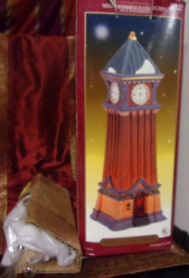 Santa’s Workbench House Collection PORCELANA LADRILLO ILUMINADO RELOJ TORRE CAJA ABIERTA Foto 1 de 2