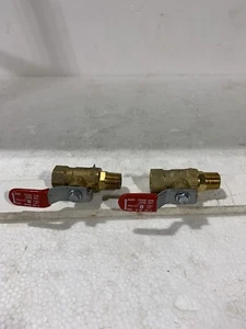 Set Of 2 - Jomar 100-299, T82MFM Brass Ball Valve 1/4FIPx1/4MIP, Full Port. - Picture 1 of 4