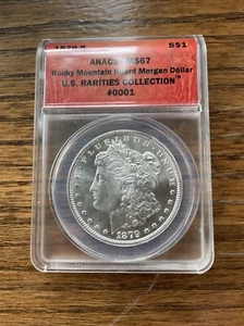 Raro dólar de plata Morgan ANACS 1879-s MS67. #0001 Rocky Mountain Hoard - Imagen 1 de 4