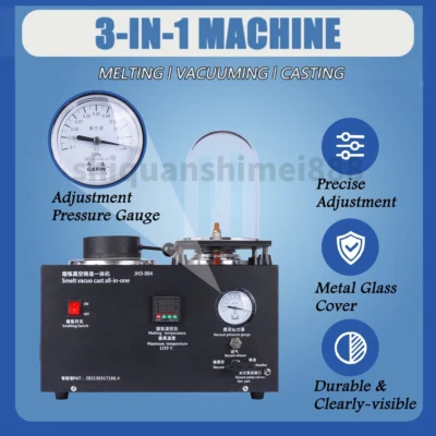 3IN1 Vacuum Investing Casting Machine Melting Furnace Jewelry Lost Wax Casting - image 1 of 4
