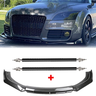 Carbon Fiber Black Front Bumper Lip Body Kit Spoiler For Audi TT RS Polyurethane Foto 1 de 4