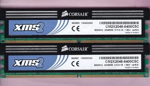 4GB 2x2GB PC2-6400 DDR2-800 CORSAIR CM2X2048-6400C5C XMS2-6400 V8.6 MEMORY KIT - Picture 1 of 2