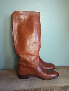 Stivali equitazione vintage Pappagallo donna pelle italiana 7,5 cognac equitazione - Foto 1 di 17