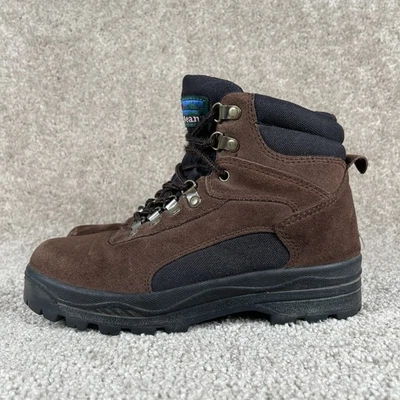 LL BEAN Niños Botas de Senderismo Jóvenes Talla 5 Marrón Gamuza Cuero Con Cordones Exterior Foto 1 de 4