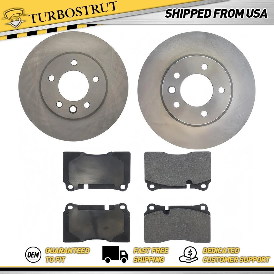 Kit de pastilhas de freio rotores de freio dianteiros OE para 2006 2007 Volkswagen Touareg 3.2L - Imagem 1 de 1